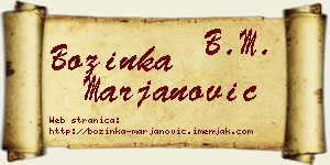 Božinka Marjanović vizit kartica